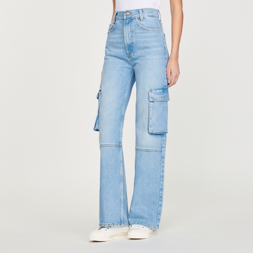 SANDRO High Rise Cookie Cargo Jeans - Picture 4 of 13